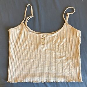 American Eagle Outfitters Beige Ribbed Camisole